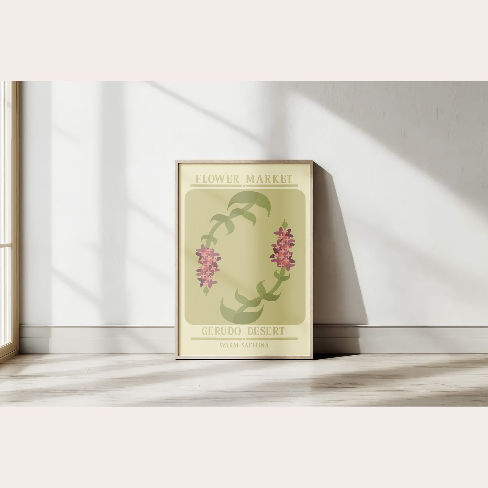 Warm Safflina poster, raw layout before frame mockup