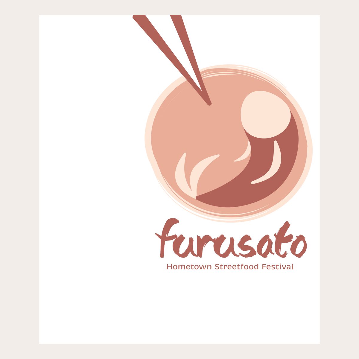 Furusato Streetfood Festival logo — hand-drawn bowl mark with chopsticks on parchment
